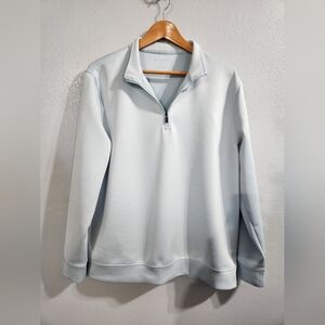 Hickey Freeman Light Blue Quarter-Zip Sweatshirt Pullover 1/4 Zip Large